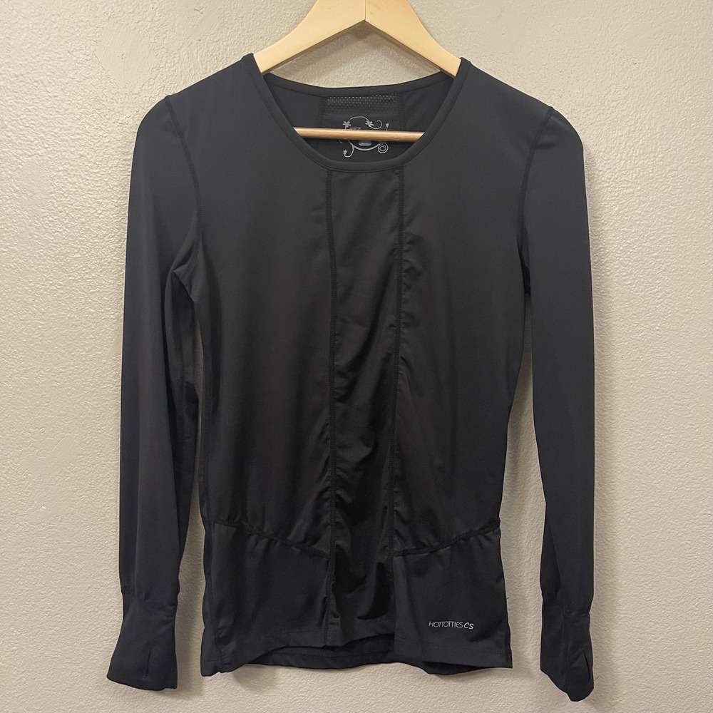 Terramar Hottotties Women's Performance Top Thumb Holes Black Athleisure Size M